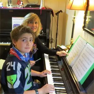 Young piano student